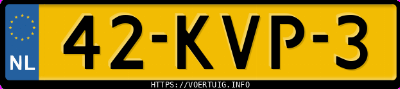Kenteken afbeelding van 42KVP3, zwarte Saab 9-3