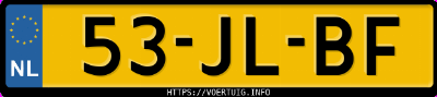 Kenteken afbeelding van 53JLBF, zwarte Saab 9-3