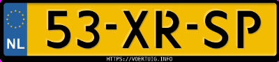 Kenteken afbeelding van 53XRSP, blauwe Saab 9-3 Combi 2.0