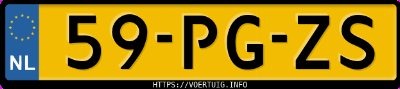 Kenteken afbeelding van 59PGZS, grijze Saab 900