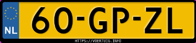 Kenteken afbeelding van 60GPZL, blauwe Saab 9-5 3.0lpt V6