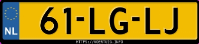 Kenteken afbeelding van 61LGLJ, zwarte Saab 9-3 Sport 1.8t