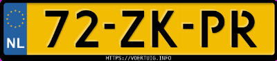 Kenteken afbeelding van 72ZKPR, grijze Saab 9-3