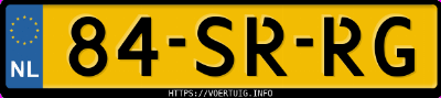Kenteken afbeelding van 84SRRG, zwarte Saab 9-5