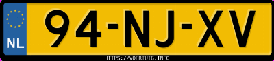Kenteken afbeelding van 94NJXV, gele Saab 9-3
