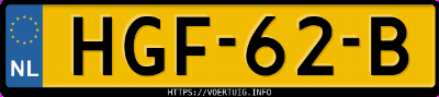 Kenteken afbeelding van HGF62B, witte Saab 9-4X