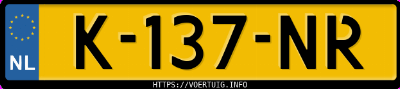 Kenteken afbeelding van K137NR, grijze Saab 9-5 2.3t