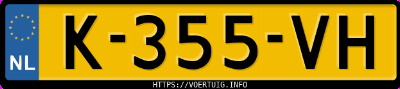 Kenteken afbeelding van K355VH, groene Saab 900 S U9