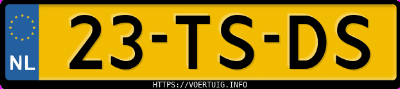 Kenteken afbeelding van 23TSDS, zwarte Seat Ibiza