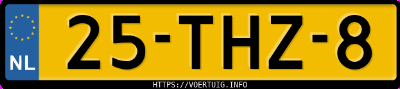 Kenteken afbeelding van 25THZ8, grijze Seat Ibiza Ibiza1.2ecostyle 1.2 Eco