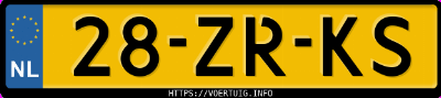 Kenteken afbeelding van 28ZRKS, zwarte Seat Ibiza