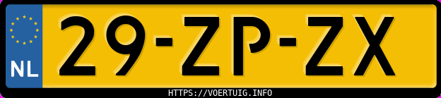 Kenteken afbeelding van 29ZPZX, zwarte Seat Ibiza