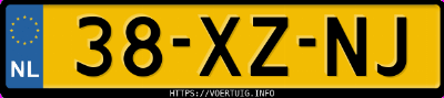 Kenteken afbeelding van 38XZNJ, zwarte Seat Leon