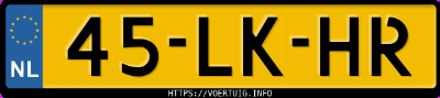 Kenteken afbeelding van 45LKHR, zwarte Seat Leon