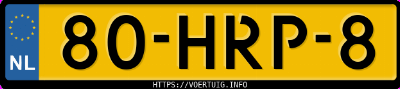 Kenteken afbeelding van 80HRP8, grijze Seat Ibiza