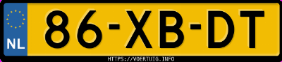 Kenteken afbeelding van 86XBDT, zwarte Seat Leon