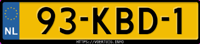 Kenteken afbeelding van 93KBD1, witte Seat Leon 1.4 Mpi