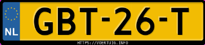 Kenteken afbeelding van GBT26T, zwarte Seat Leon 1.0 Tsi Etsi