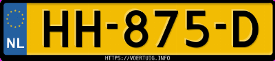 Kenteken afbeelding van HH875D, witte Seat Mii 1.0 Mpi E-Eco 44kw