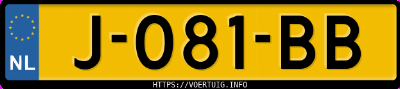 Kenteken afbeelding van J081BB, blauwe Seat Mii Electric