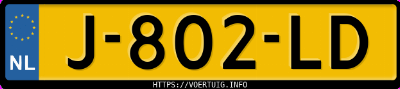 Kenteken afbeelding van J802LD, blauwe Seat Mii Electric