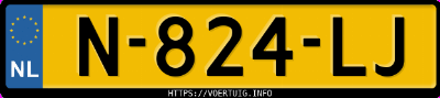 Kenteken afbeelding van N824LJ, zwarte Seat Ibiza 1.0 Tsi
