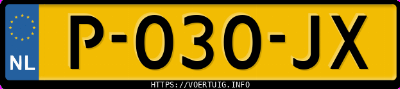 Kenteken afbeelding van P030JX, zwarte Seat Leon Sp Sportstourer 1.0 Tsi Etsi