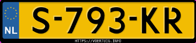 Kenteken afbeelding van S793KR, rode Seat Ibiza Ibiza1.2ecostyle 1.2 Eco