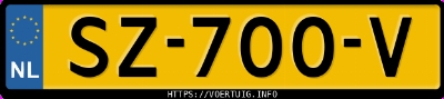 Kenteken afbeelding van SZ700V, grijze Seat Leon St 1.0 Tsi
