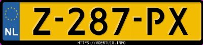 Kenteken afbeelding van Z287PX, zwarte Seat Leon Sp Sportstourer 1.0 Tsi Etsi