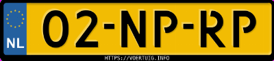 Kenteken afbeelding van 02NPRP, blauwe Škoda Fabia