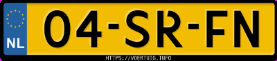 Kenteken afbeelding van 04SRFN, grijze Škoda Fabia