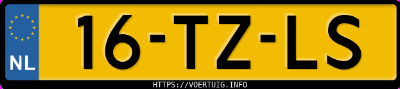 Kenteken afbeelding van 16TZLS, blauwe Škoda Fabia Combi 2.0