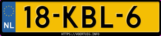 Kenteken afbeelding van 18KBL6, zwarte Skoda Roomster