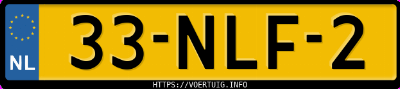 Kenteken afbeelding van 33NLF2, grijze Škoda Fabia Co Grl 88gr C. Gr. 89gr