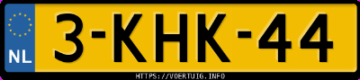 Kenteken afbeelding van 3KHK44, zwarte &Scaron;koda Rapid 1,2 Tsi