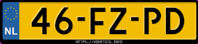 Kenteken afbeelding van 46FZPD, zwarte Škoda Fabia