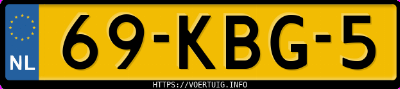 Kenteken afbeelding van 69KBG5, zwarte Škoda Fabia 1.2