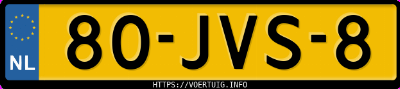 Kenteken afbeelding van 80JVS8, blauwe Škoda Fabia 1.2