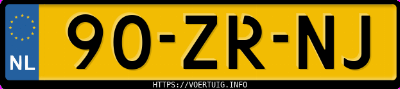 Kenteken afbeelding van 90ZRNJ, zwarte Škoda Fabia