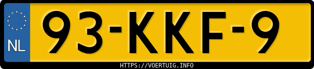 Kenteken afbeelding van 93KKF9, zwarte Skoda Octavia