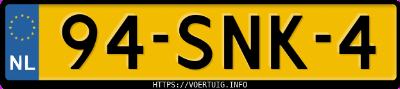 Kenteken afbeelding van 94SNK4, witte &Scaron;koda Superb 1.8tfsi 1.8 Tsi
