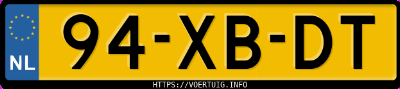Kenteken afbeelding van 94XBDT, beige Škoda Fabia