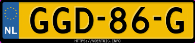 Kenteken afbeelding van GGD86G, blauwe Škoda Octavia