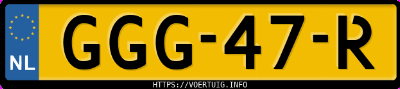 Kenteken afbeelding van GGG47R, zwarte Škoda Octavia C Rs 230