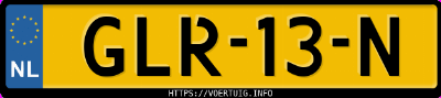 Kenteken afbeelding van GLR13N, zwarte &Scaron;koda Octavia C 1.8tfsi