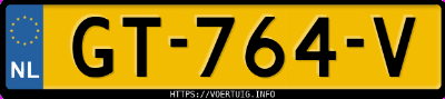Kenteken afbeelding van GT764V, rode Škoda Octavia