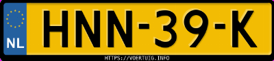 Kenteken afbeelding van HNN39K, witte Škoda Citigo 1.0 Mpi 44kw