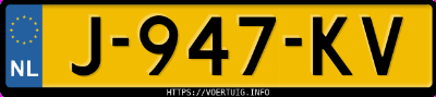 Kenteken afbeelding van J947KV, zwarte Škoda Scala 1.0 Tsi