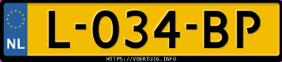 Kenteken afbeelding van L034BP, zwarte &Scaron;koda Kamiq 1.0 Tsi